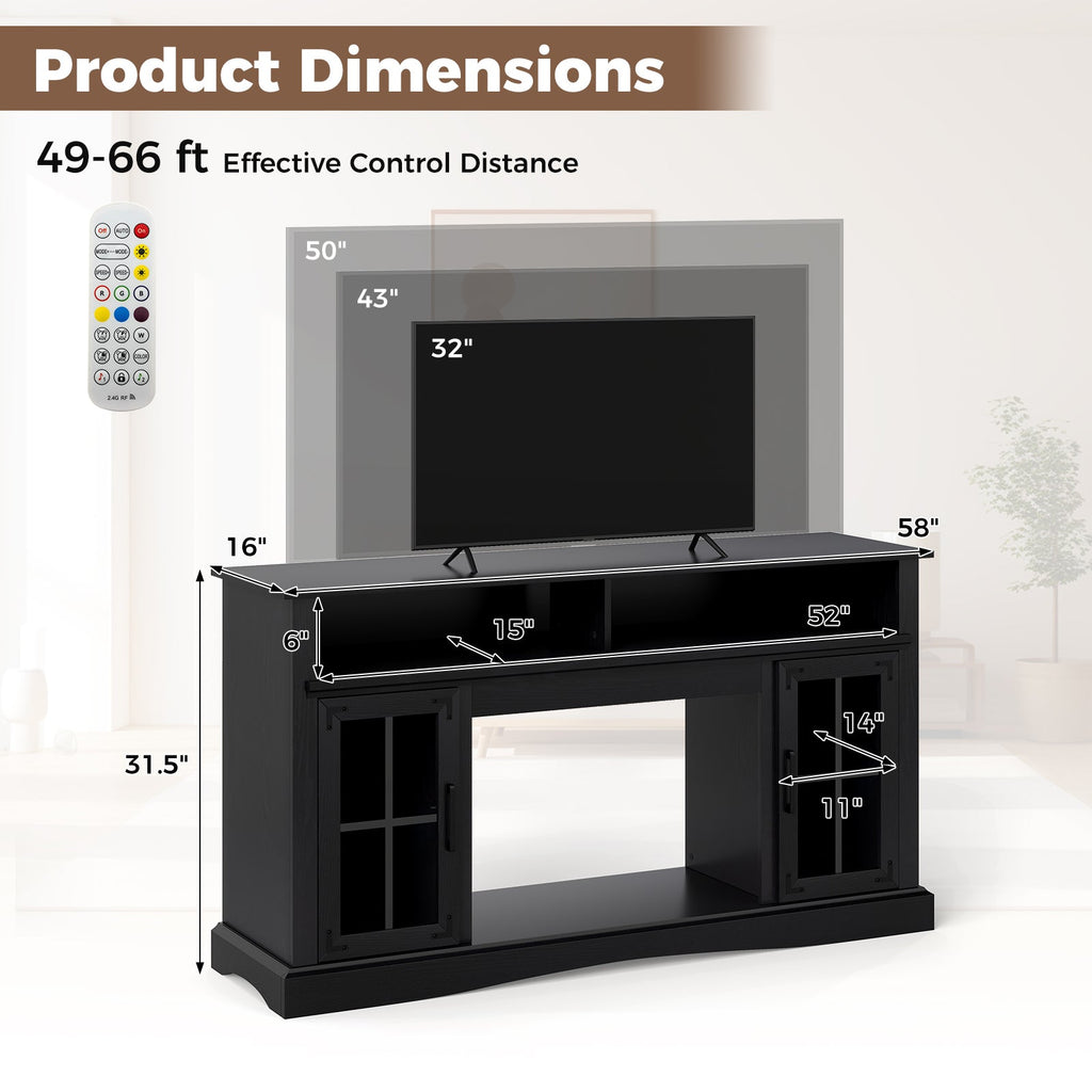 TV Stand with LED Lights and Remote Control