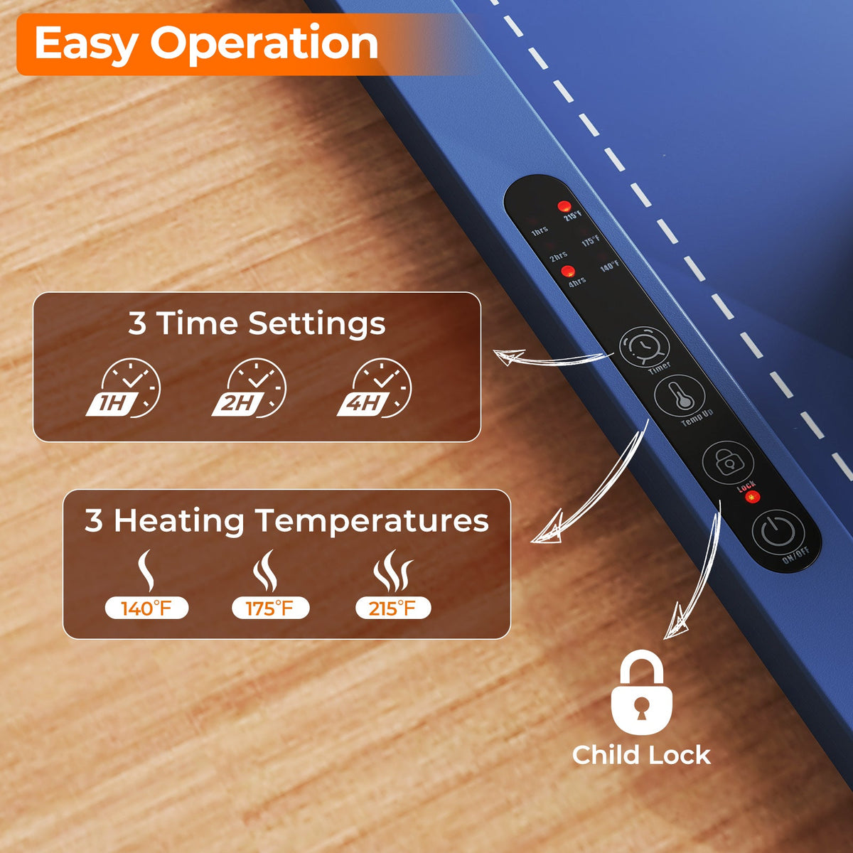 Food Warming Mat Rollable and Portable Electric Warming Tray with Fasting Heating