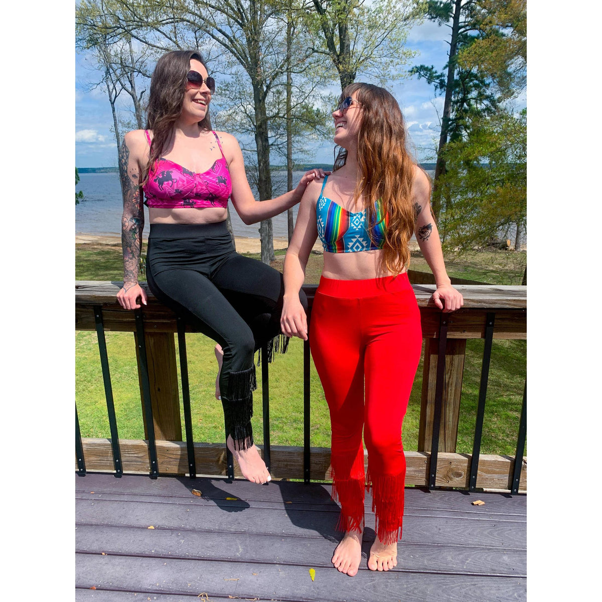 Freeda Spaghetti Strap Bustier Top, Swim, or Athletic Bralette |Serape or Pink Cowgirl [Sizes SM-L]