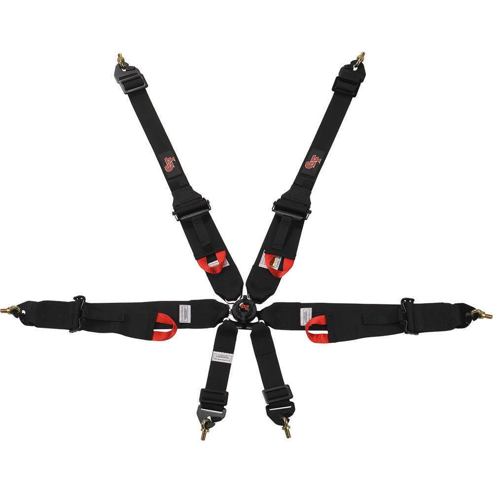 6pt Harness Camlock HNR Indiv P/U Black FIA - 7622BK