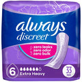 Always Discreet Extra Heavy Long Pads, Size 6, 2x33Ct
