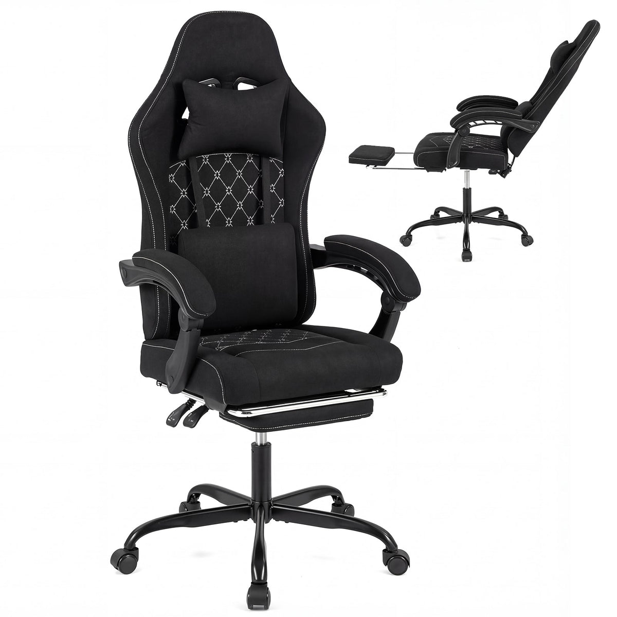Gaming Chair Height Adjustable Computer Chair with Headrest Video Game Chair