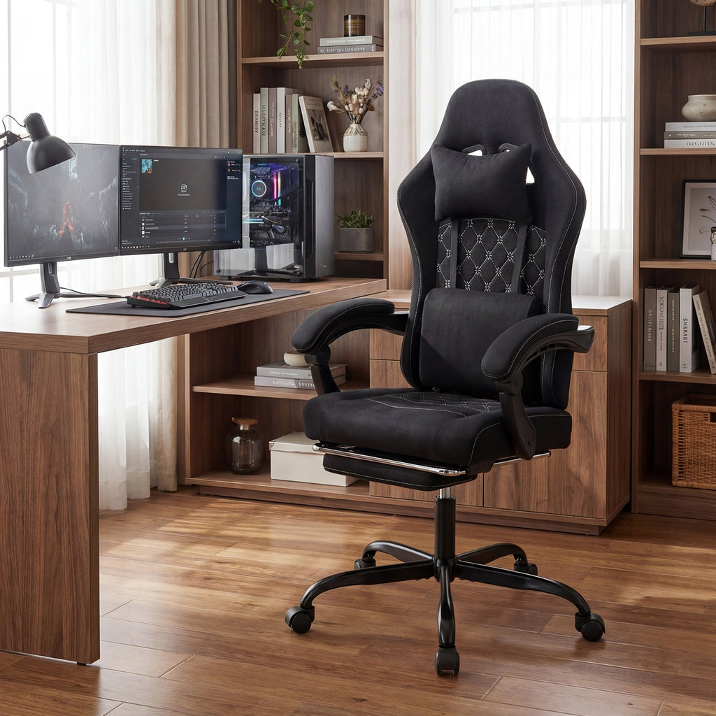 Gaming Chair Height Adjustable Computer Chair with Headrest Video Game Chair