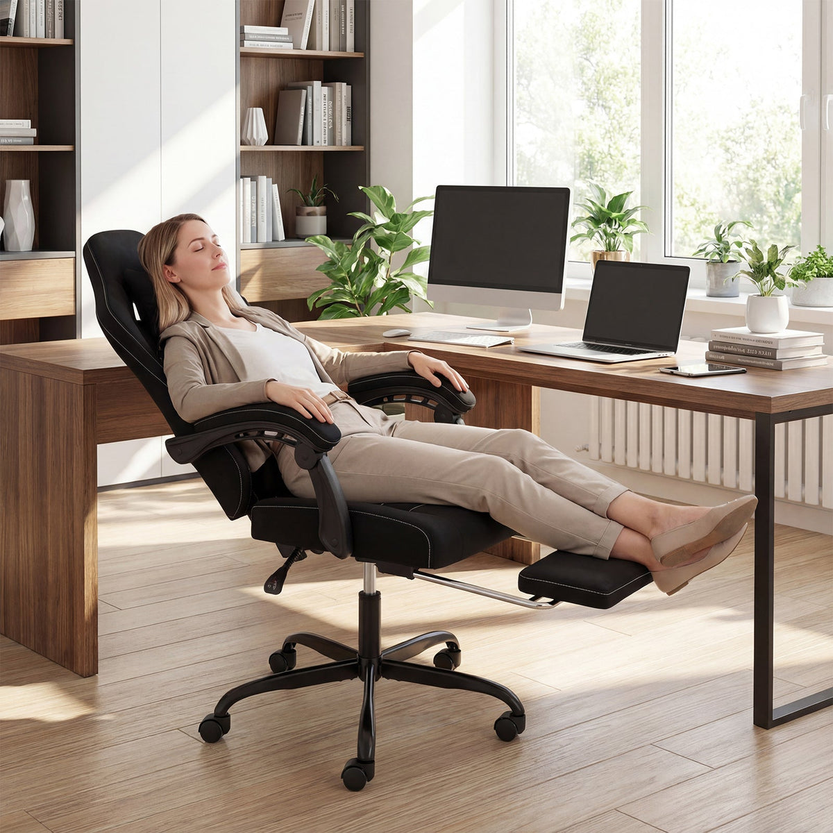 Gaming Chair Height Adjustable Computer Chair with Headrest Video Game Chair