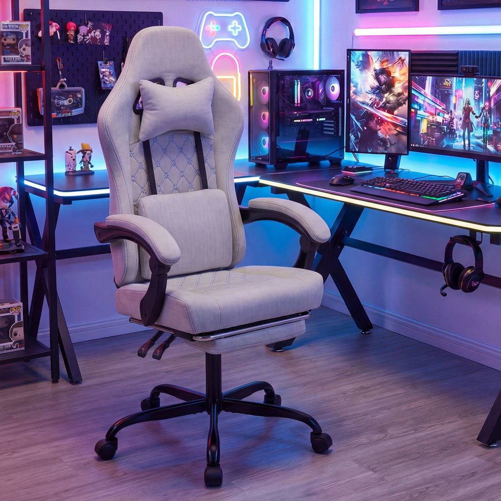 Gaming Chair Height Adjustable Computer Chair with Headrest Video Game Chair