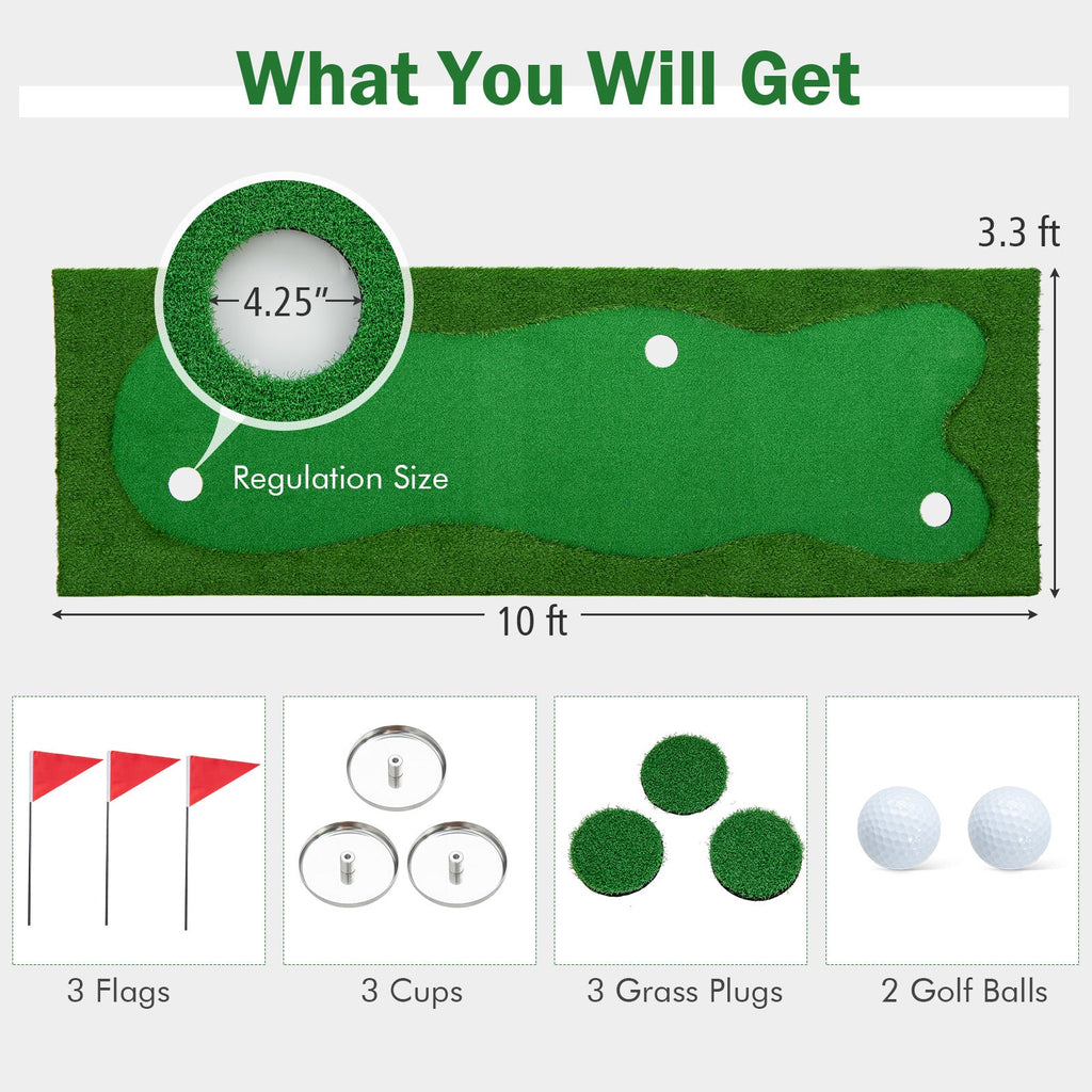 Golf Putting Green with Realistic Artificial Grass Turf