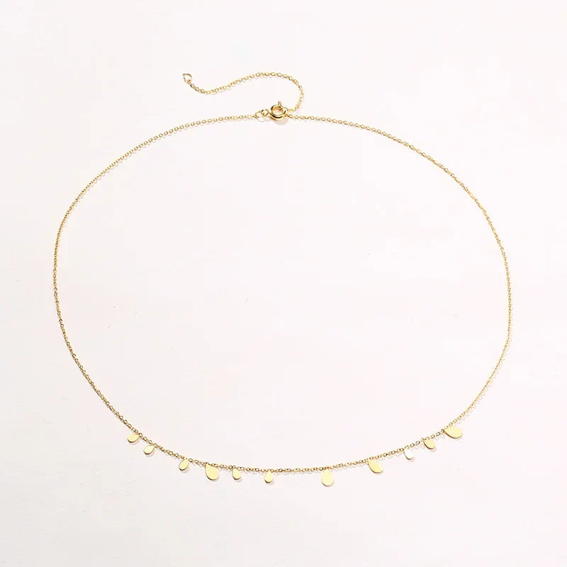 Teardrop Charm Necklace, Stainless Steel Dangling Necklace , Minimalist Simple Chain Necklace