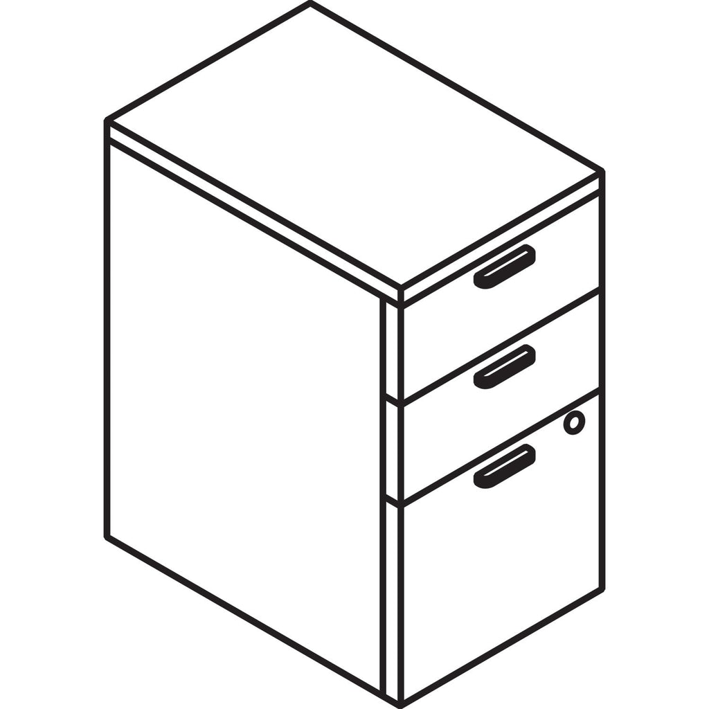 HON 10500 Series Mobile Pedestal File, Left or Right, 3-Drawers: Box/Box/File, Legal/Letter, Mahogany, 15.75" x 22.75" x 28"