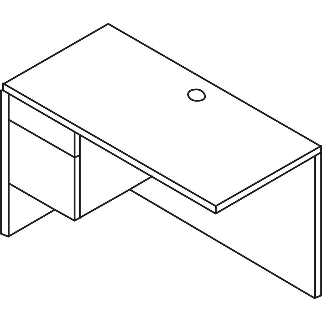 HON 10500 Series L Workstation Return, 3/4 Height Left Ped, 48w x 24d x 29.5h, Mahogany