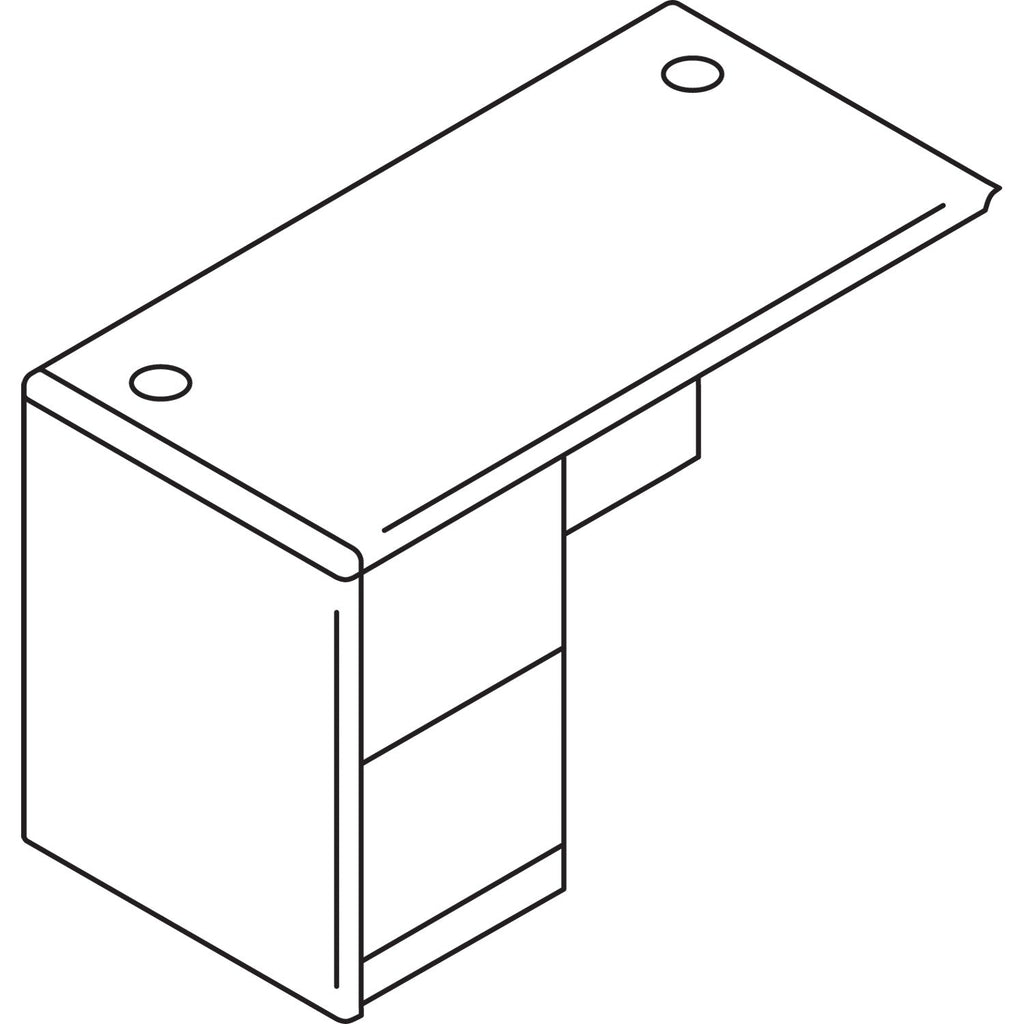 HON 10700 Series Full Left Pedestal Return, 48w x 24d x 29.5h, Harvest