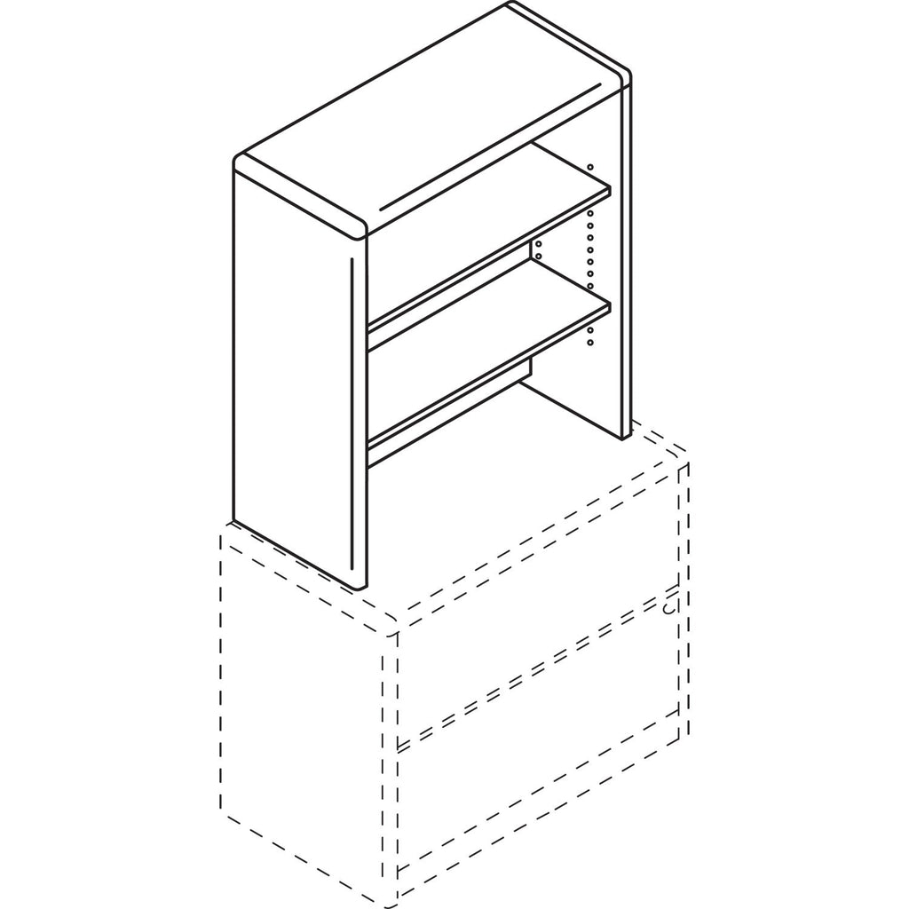 HON 10700 Series Bookcase Hutch, 32.63w x 14.63d x 37.13h, Mahogany