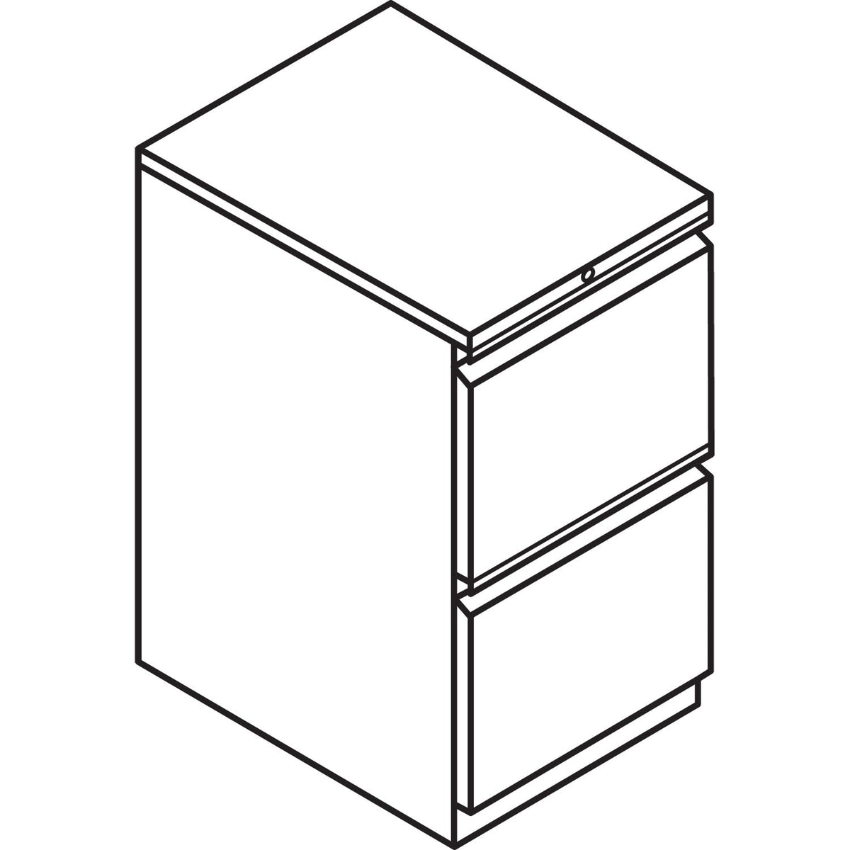 HON Brigade Mobile Pedestal, Left or Right, 2 Letter-Size File Drawers, Light Gray, 15" x 22.88" x 28"