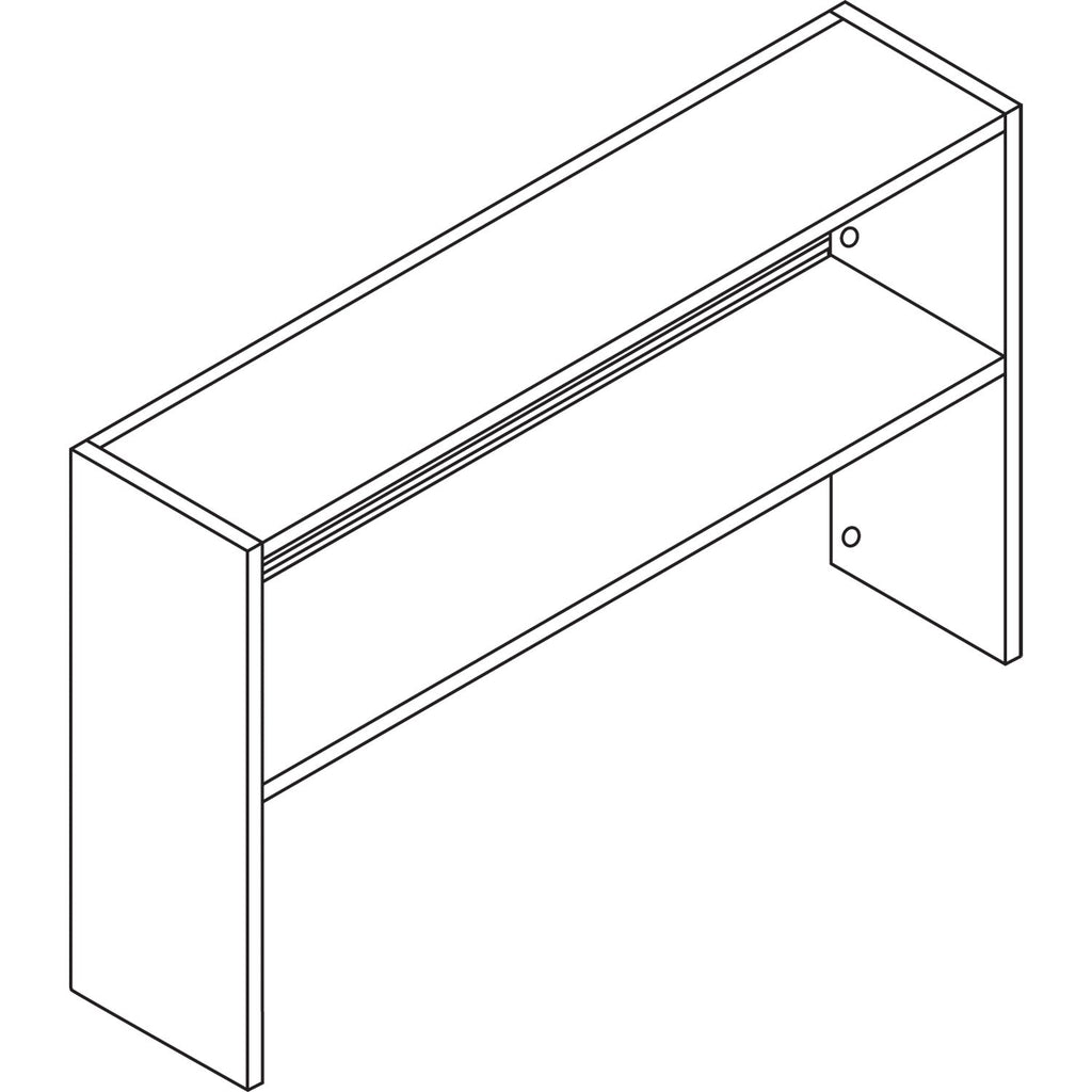 HON 38000 Series Stack On Open Shelf Hutch, 60w x 13.5d x 34.75h, Charcoal