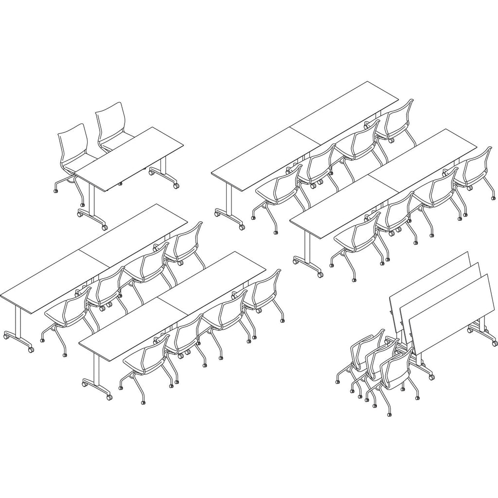 HON Huddle Multipurpose Rectangular Top, 72w x 30d, Harvest/Black