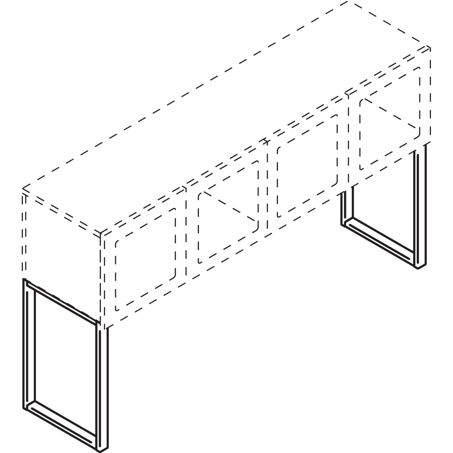 HON Voi O-Leg Supports for Overhead Cabinet, 14.25" x 20.5", Metallic Platinum Gray