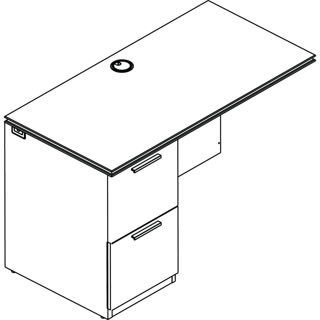 HON Arrive Left Return For Right Pedestal Desk, 48w x 24d x 29.5h, Henna Cherry