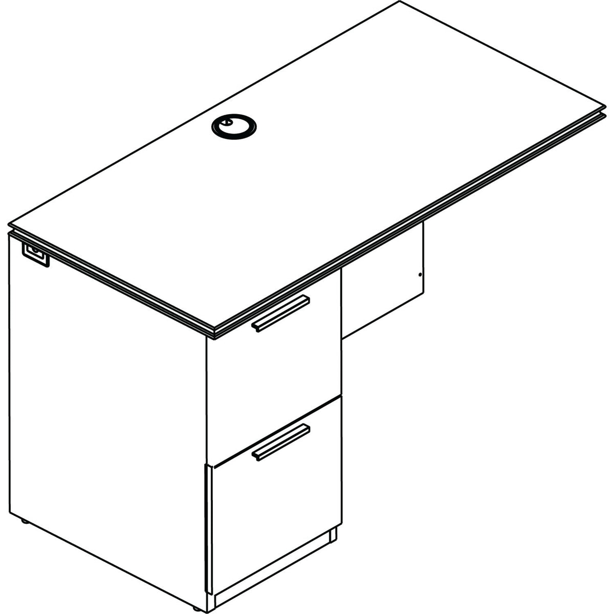 HON Arrive Left Return For Right Pedestal Desk, 48w x 24d x 29.5h, Henna Cherry