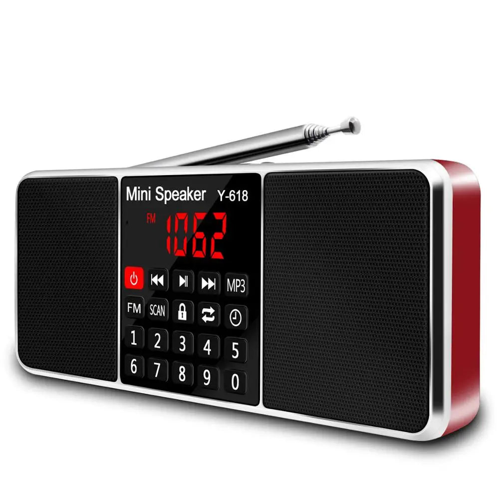 NNEOBA Digital FM Radio Receiver Stereo Red