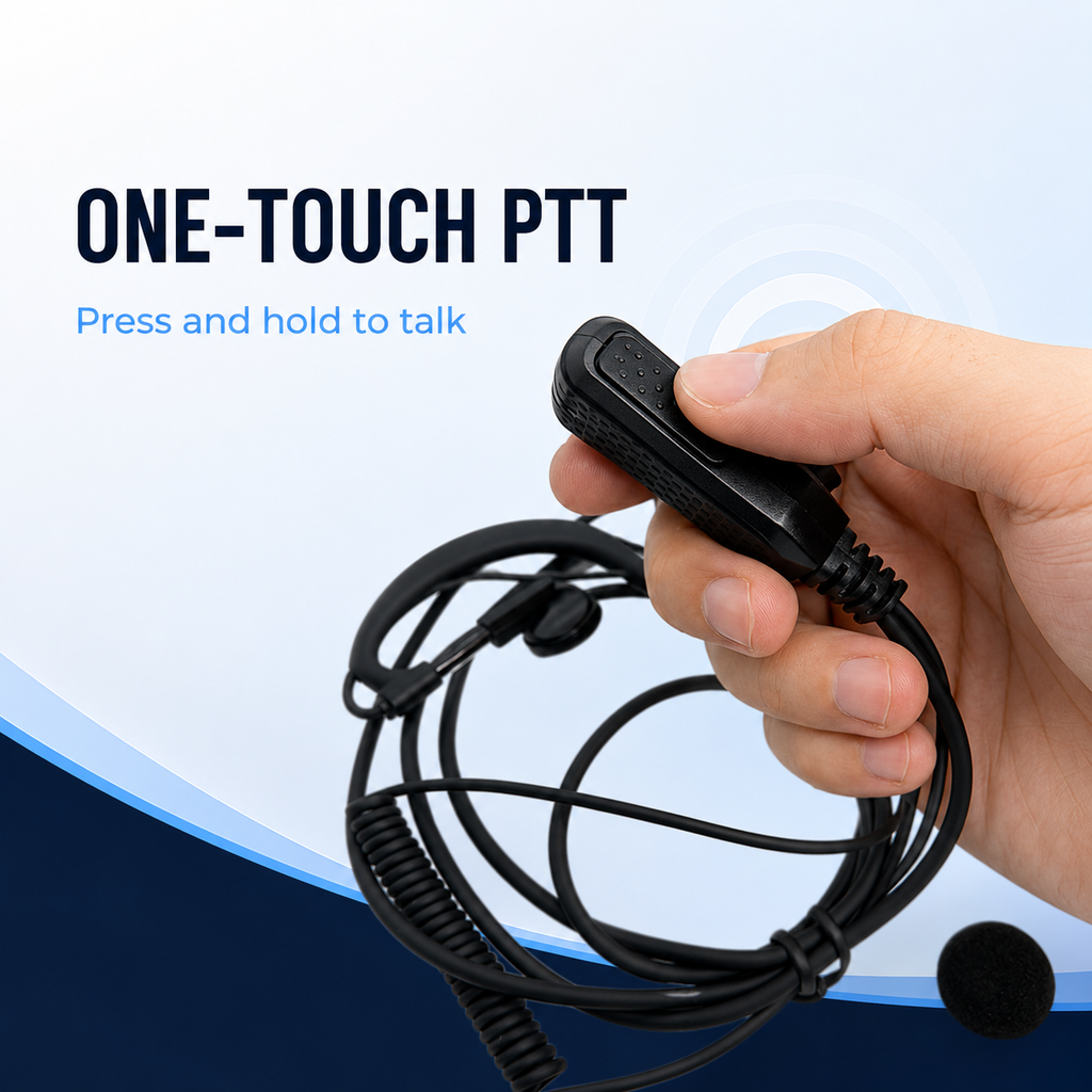 RUYAGE AI Noise-Cancelling PTT Earpiece for K-Type Radios