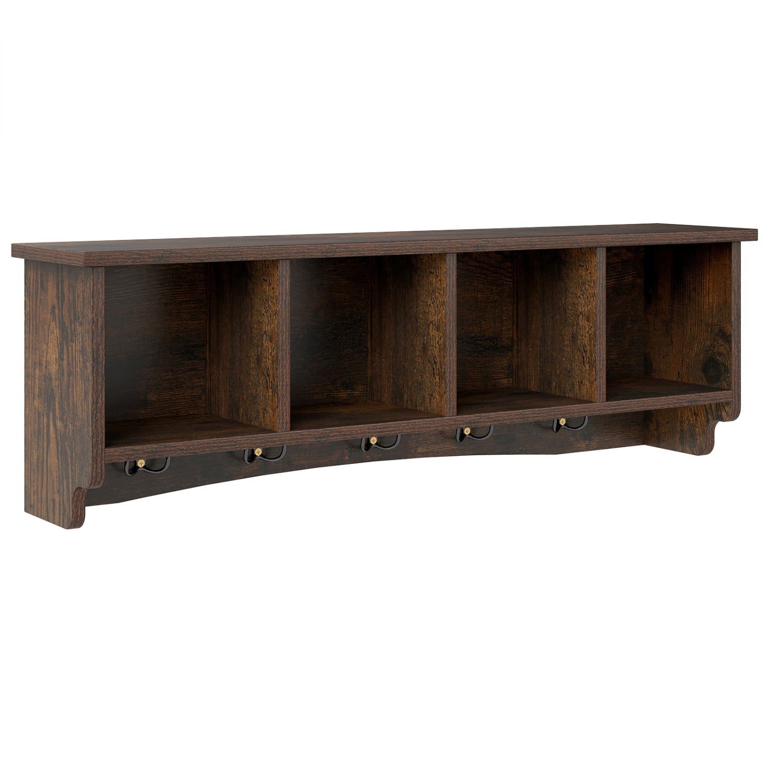Wall-Mounted Storage Cabinet Hanging Entryway Shelf Coat Rack