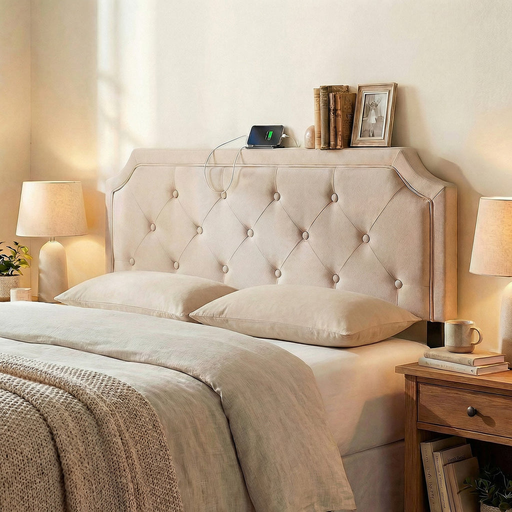 Headboard for Queen and Full Size Bed Tufted Upholstered Head Board