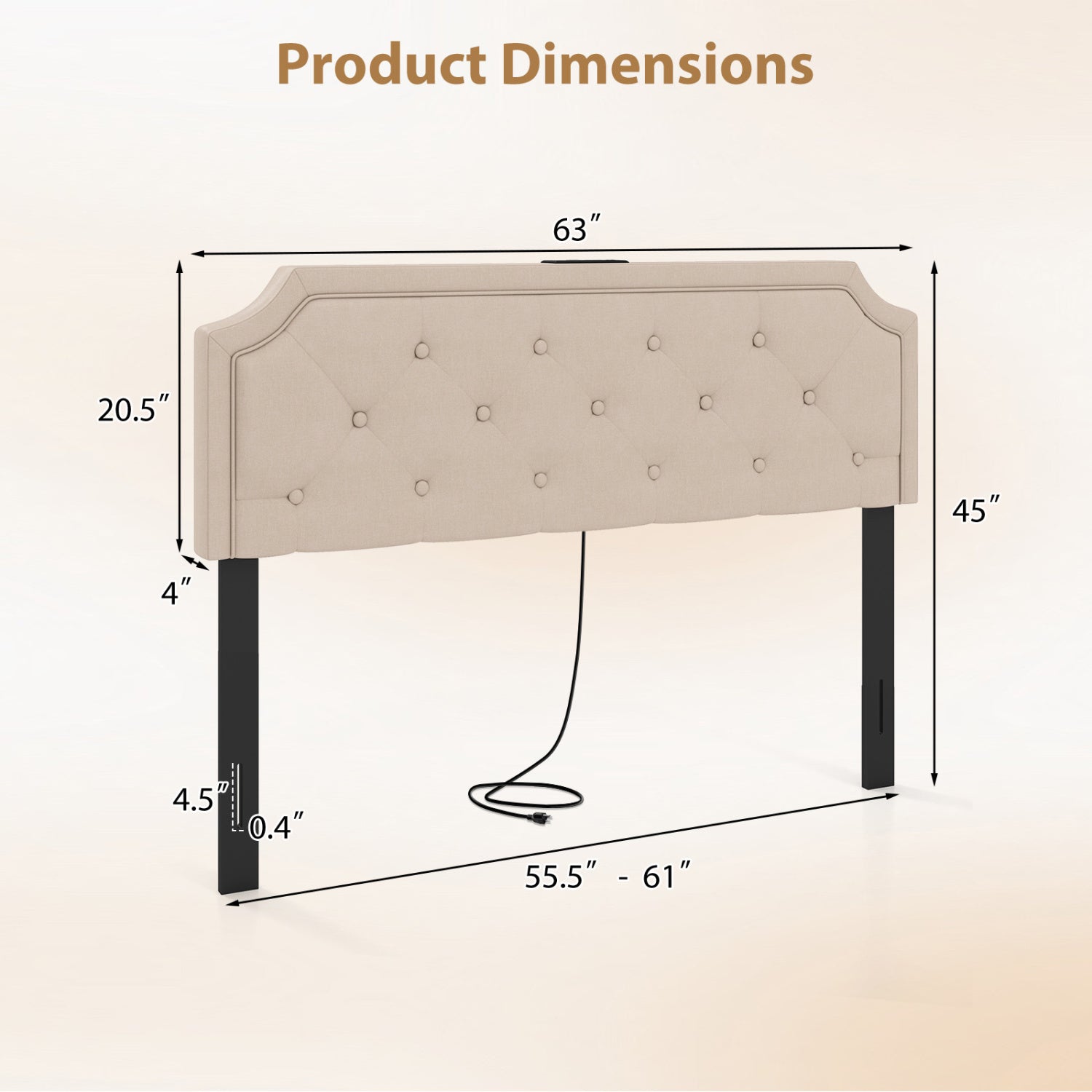 Headboard for Queen and Full Size Bed Tufted Upholstered Head Board