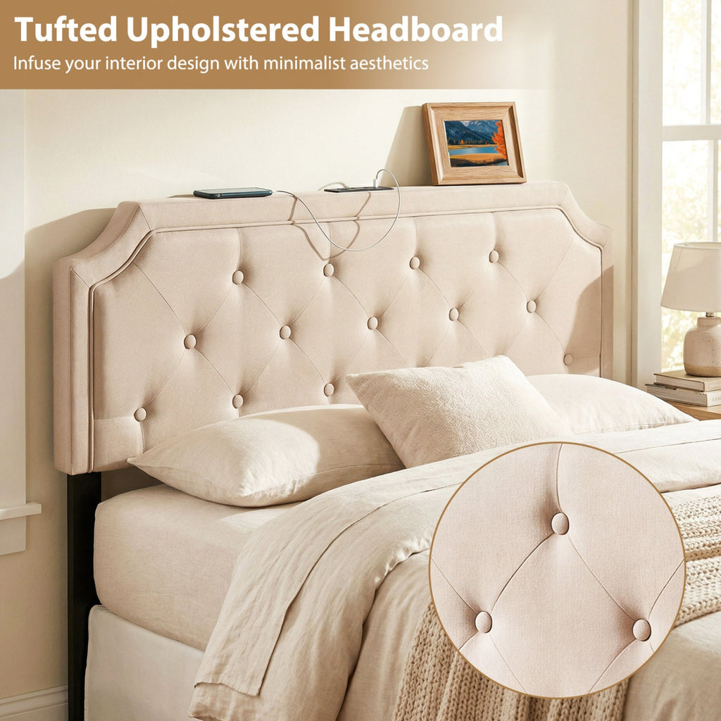 Headboard for Queen and Full Size Bed Tufted Upholstered Head Board