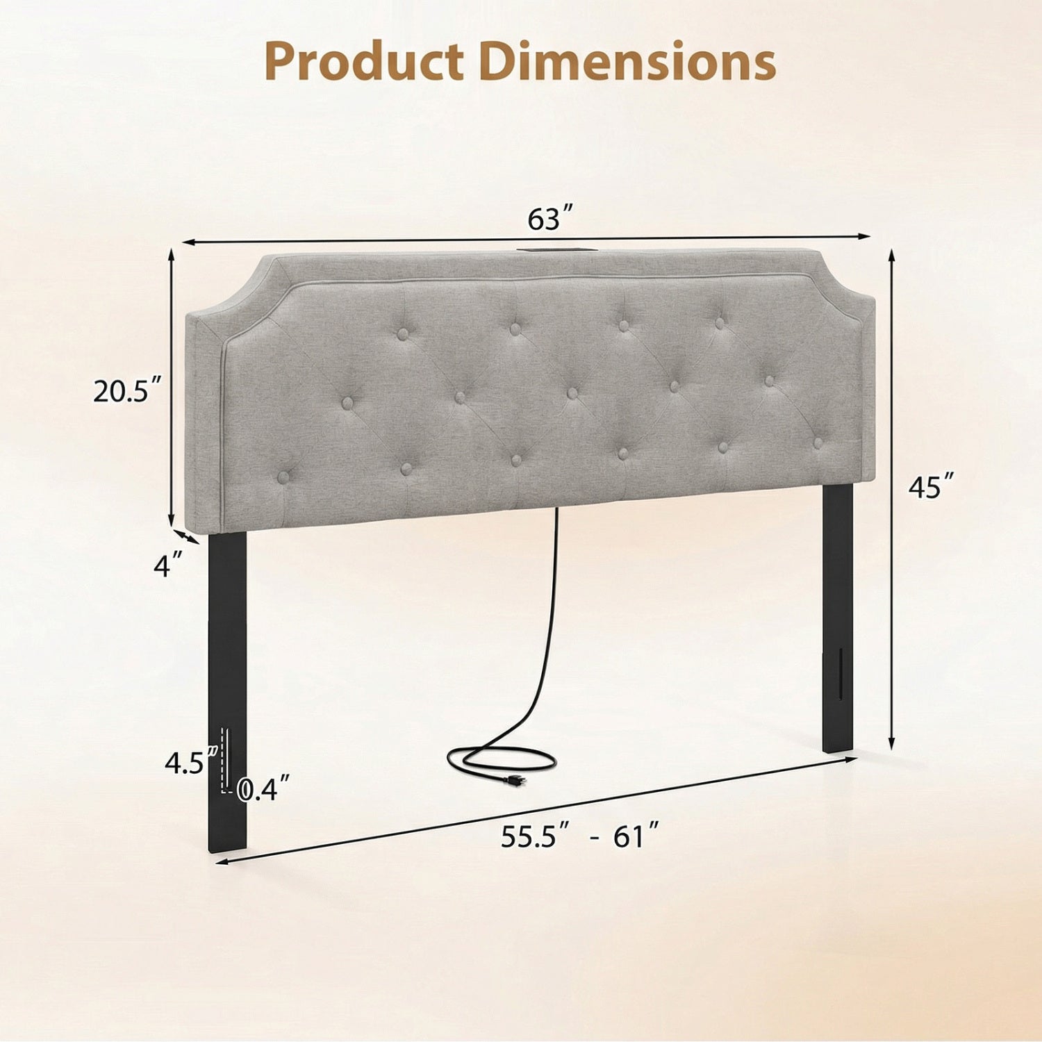 Headboard for Queen and Full Size Bed Tufted Upholstered Head Board