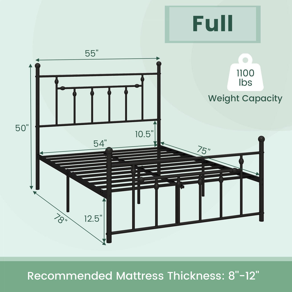 Full/Queen/Twin Size Heavy-duty Metal Bed Frame with Headboard
