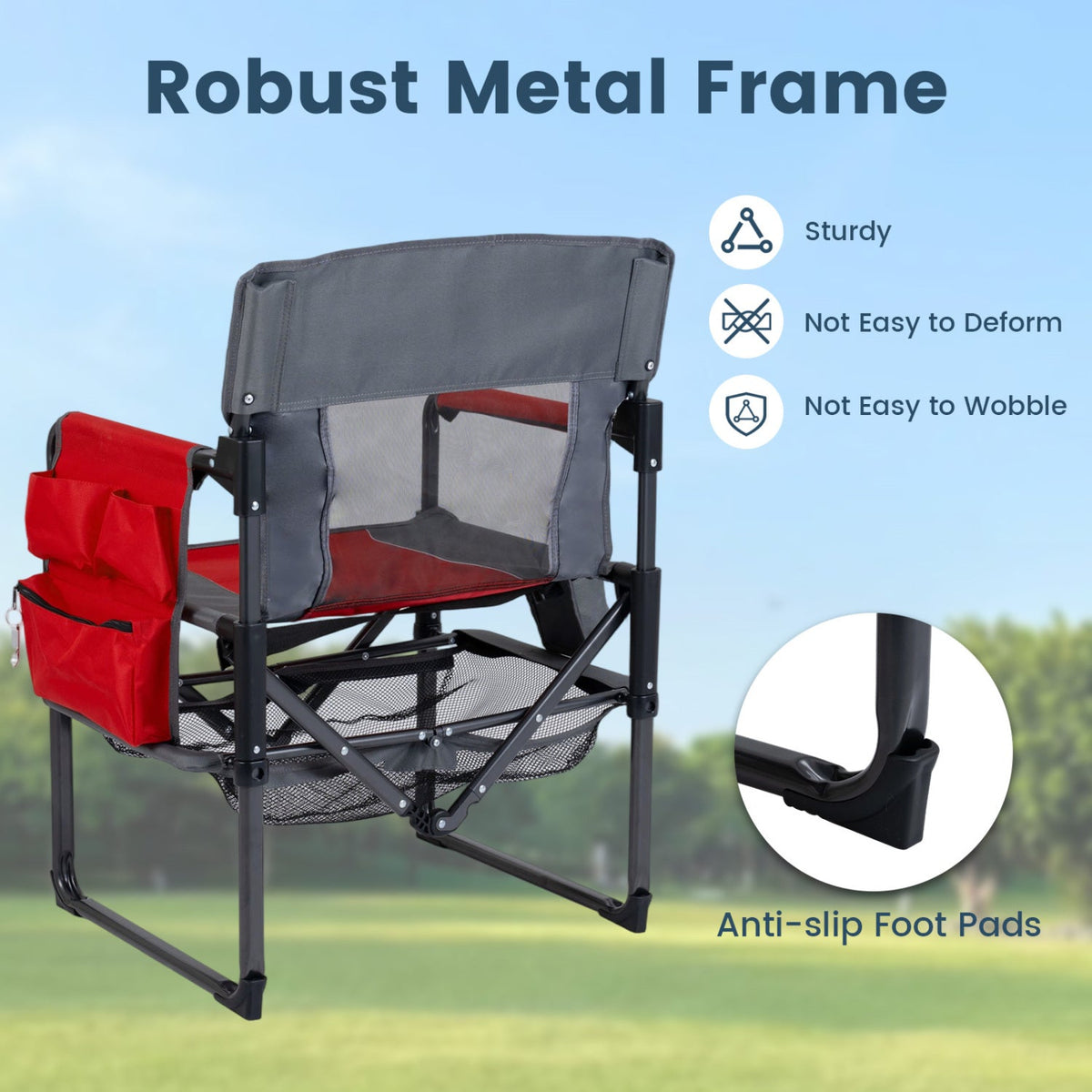Camping Chair Heavy Duty with Cup Holder and Storage