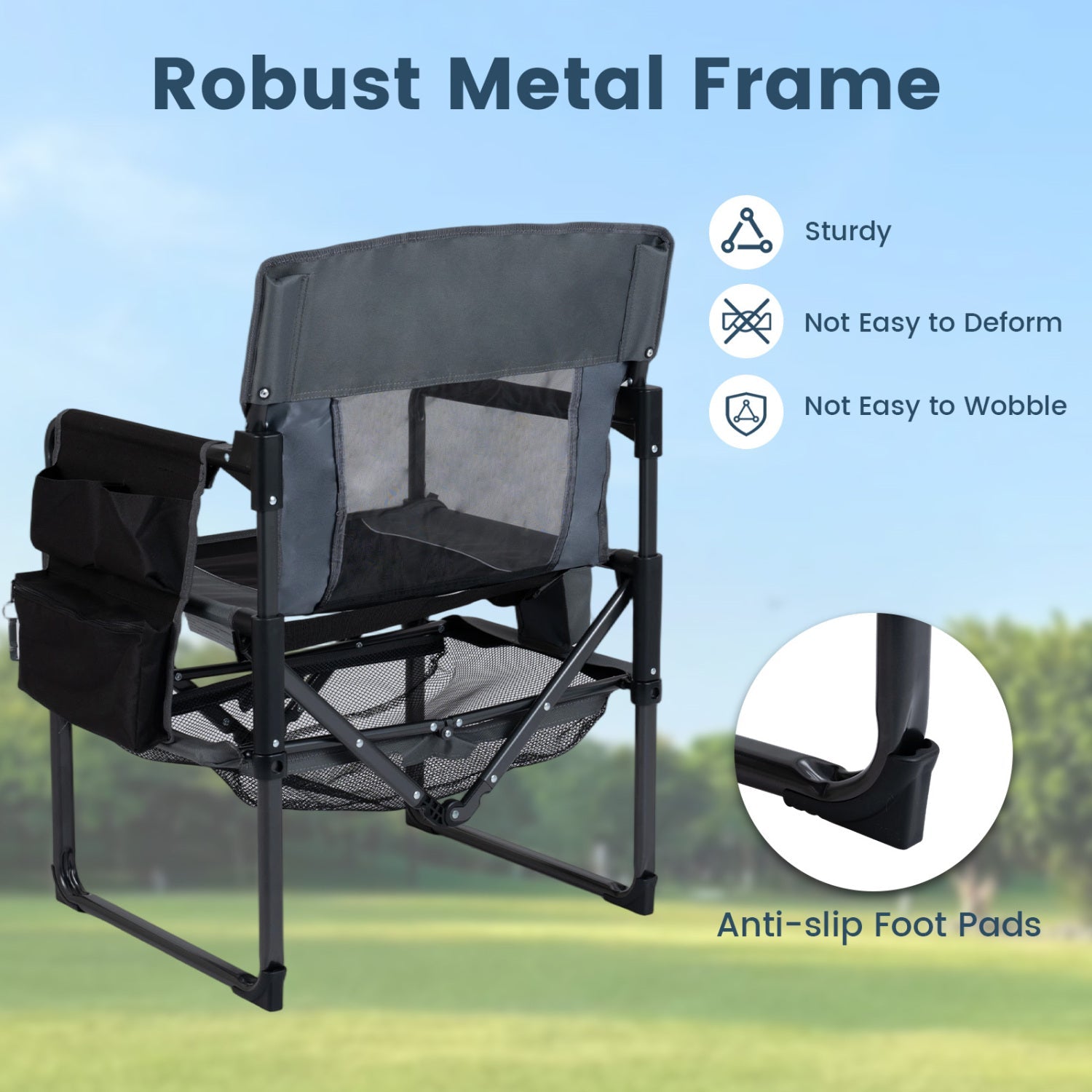 Camping Chair Heavy Duty with Cup Holder and Storage
