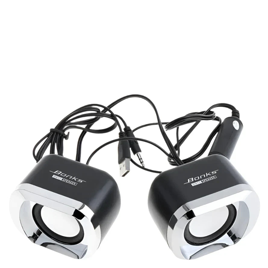 Portable Bass Computer Speakers with Subwoofer (Black)
