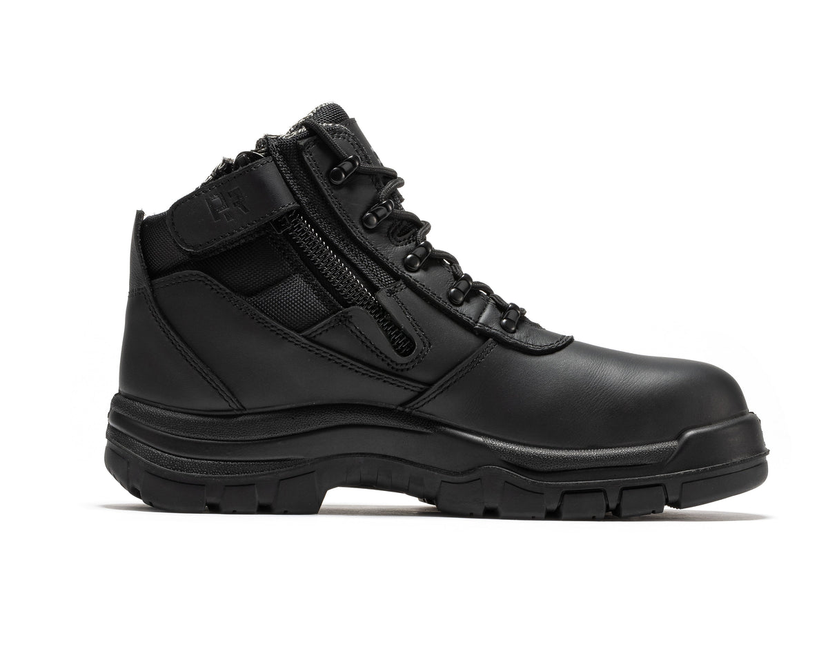 ROCKROOSTER Avalon Black 6 Inch Zip-sided Composite toe Leather Work Boots CP213BK