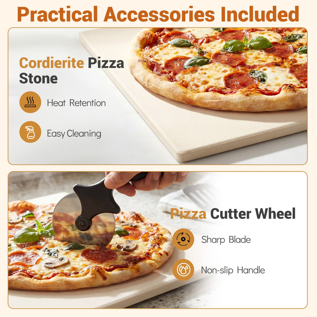 Indoor Electric Pizza Oven Countertop Pizza Oven for 12 Inch Pizzas-Black