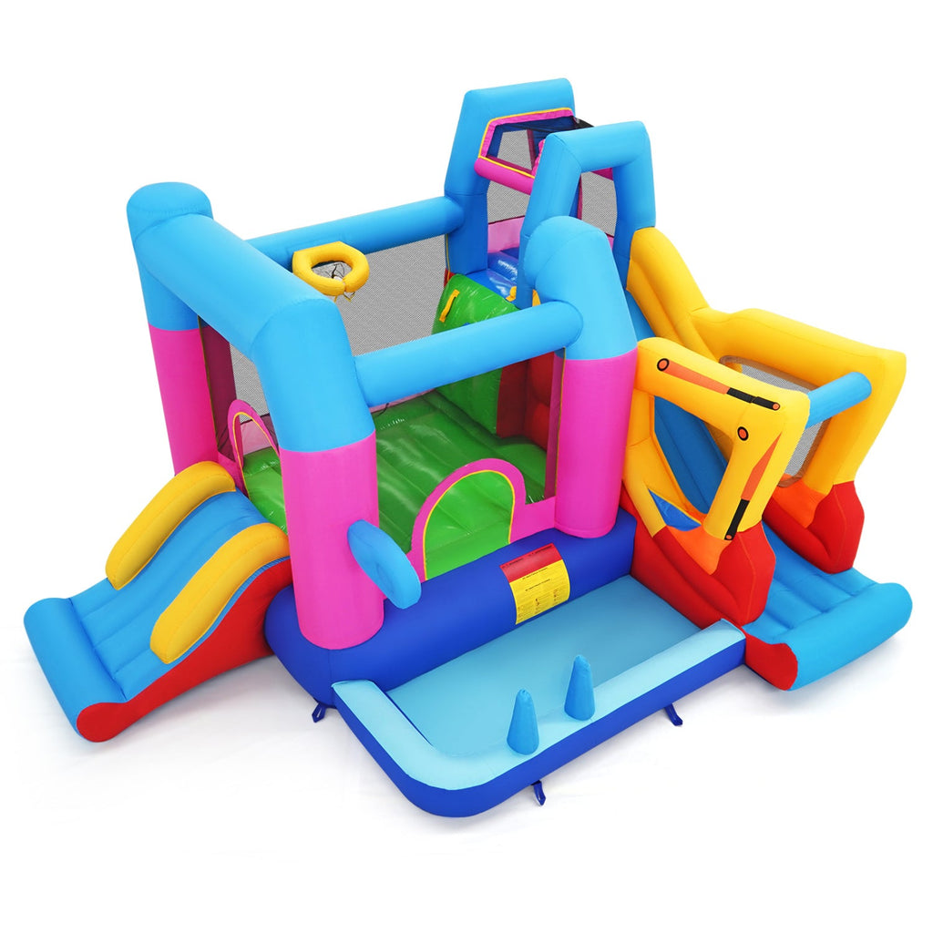 Inflatable Bounce House 8-in-1 Excavator Theme with Blower