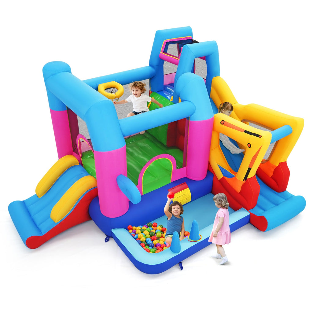 Inflatable Bounce House 8-in-1 Excavator Theme with Blower