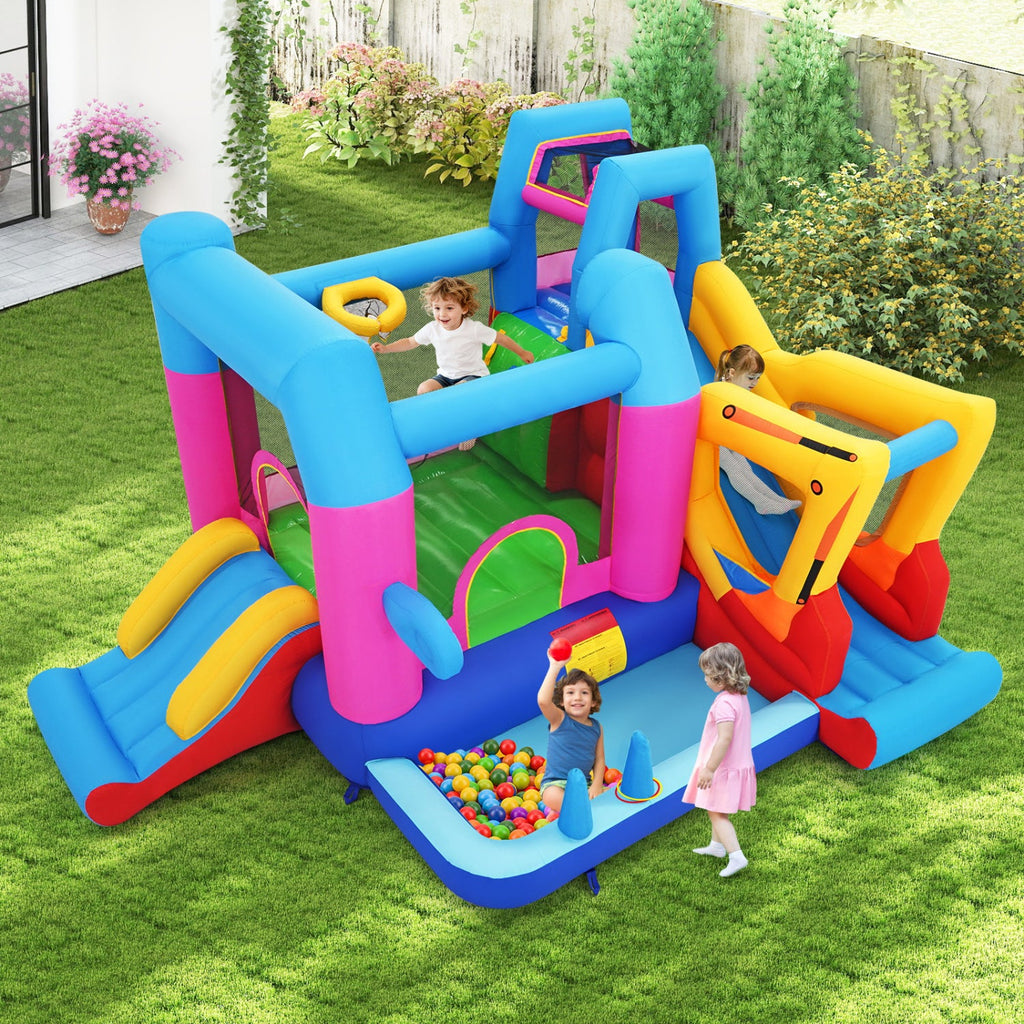 Inflatable Bounce House 8-in-1 Excavator Theme with Blower