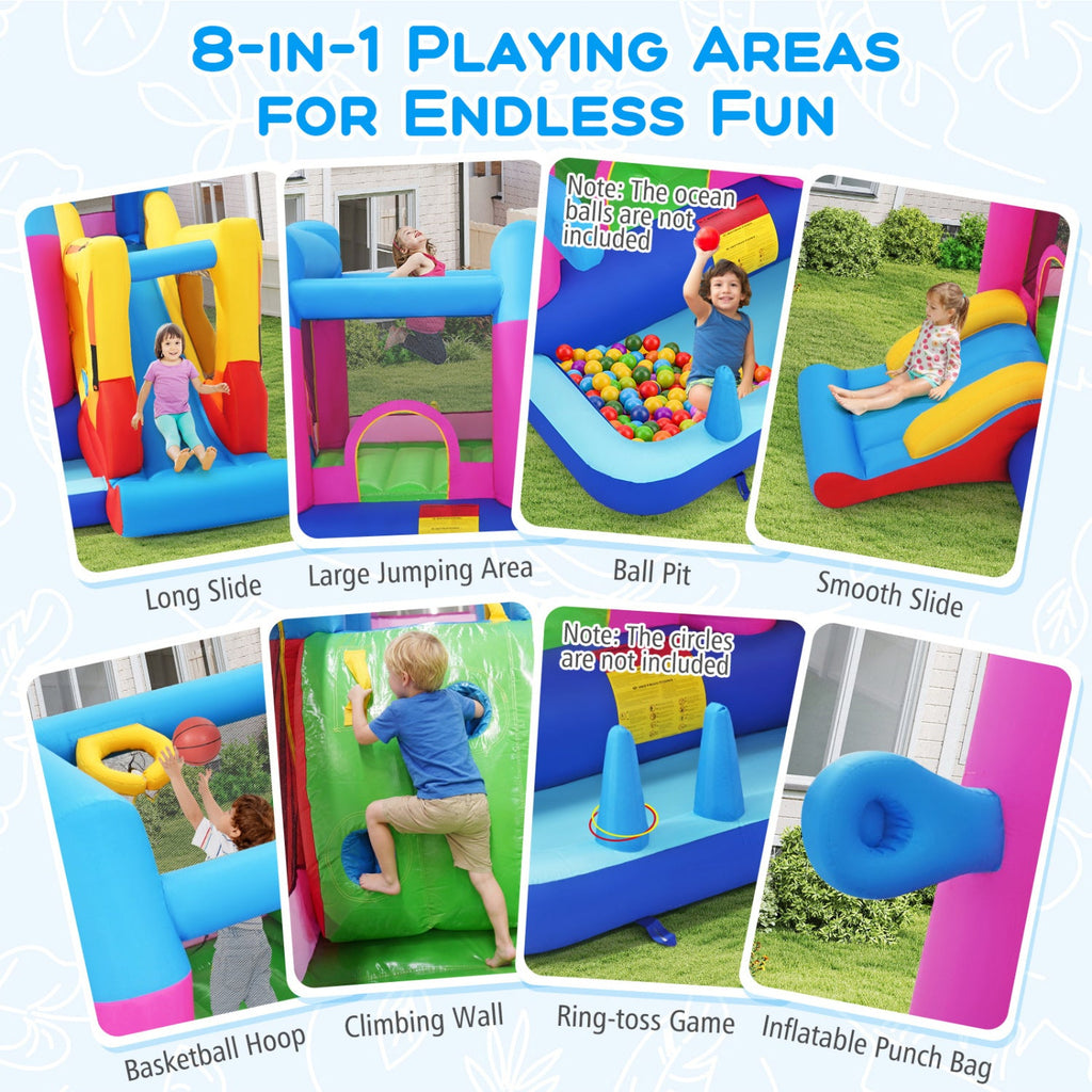 Inflatable Bounce House 8-in-1 Excavator Theme with Blower