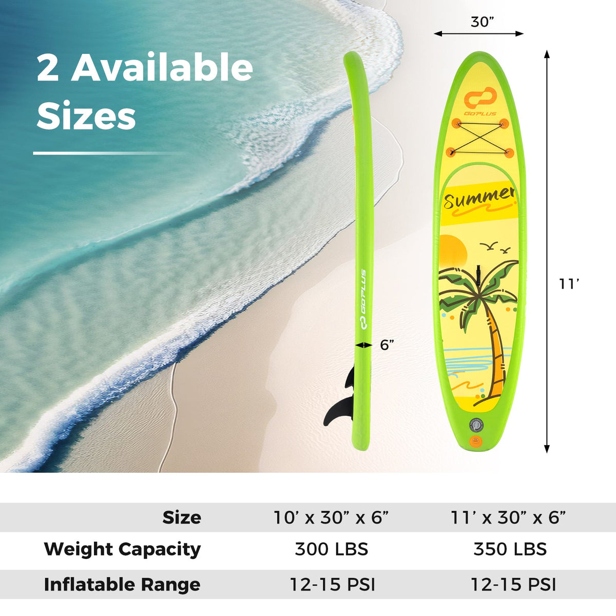 Inflatable Stand up Paddle Board iSUP Board Accessories with 3 Fins