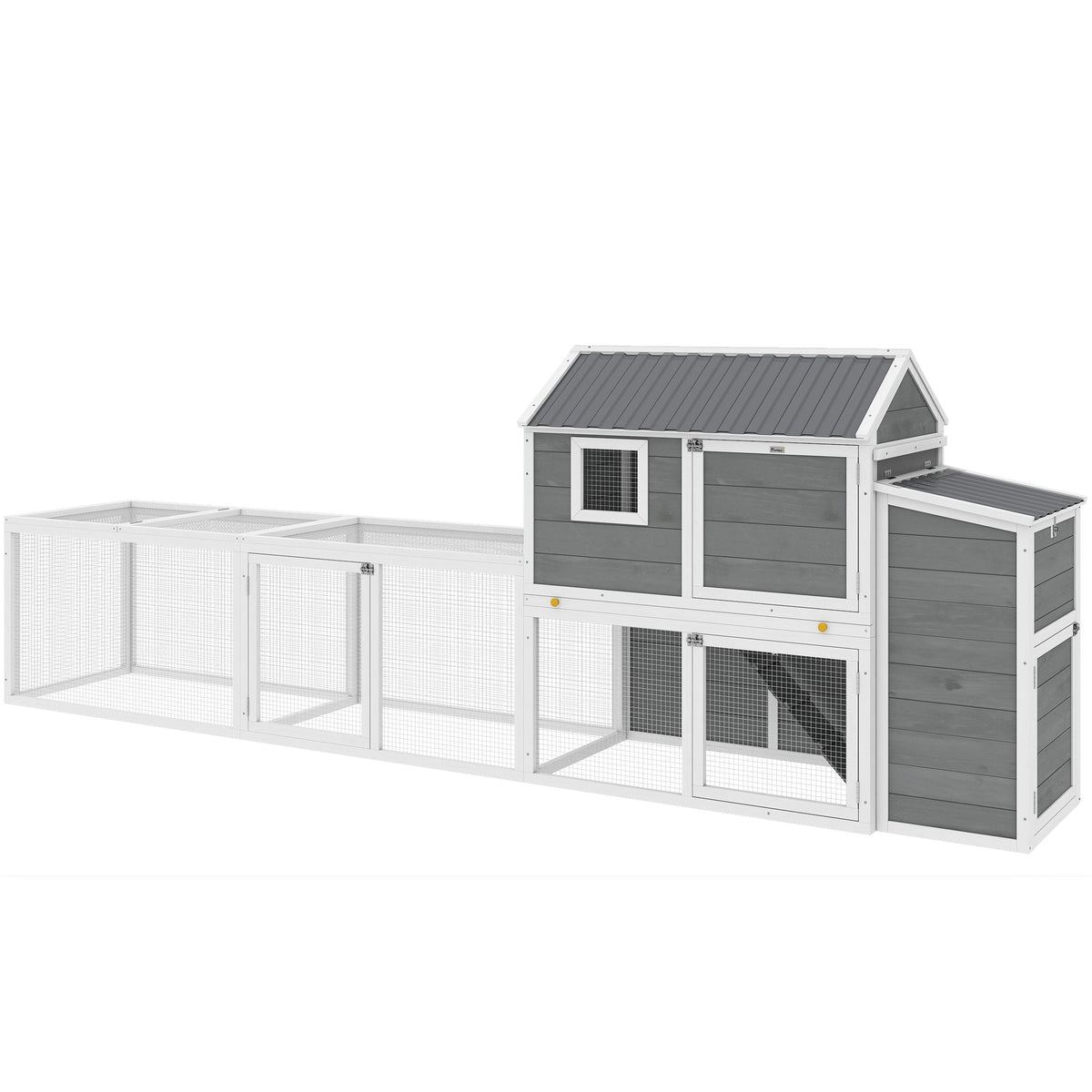 134" Large Wooden Chicken Coop with Run & Nesting Box
