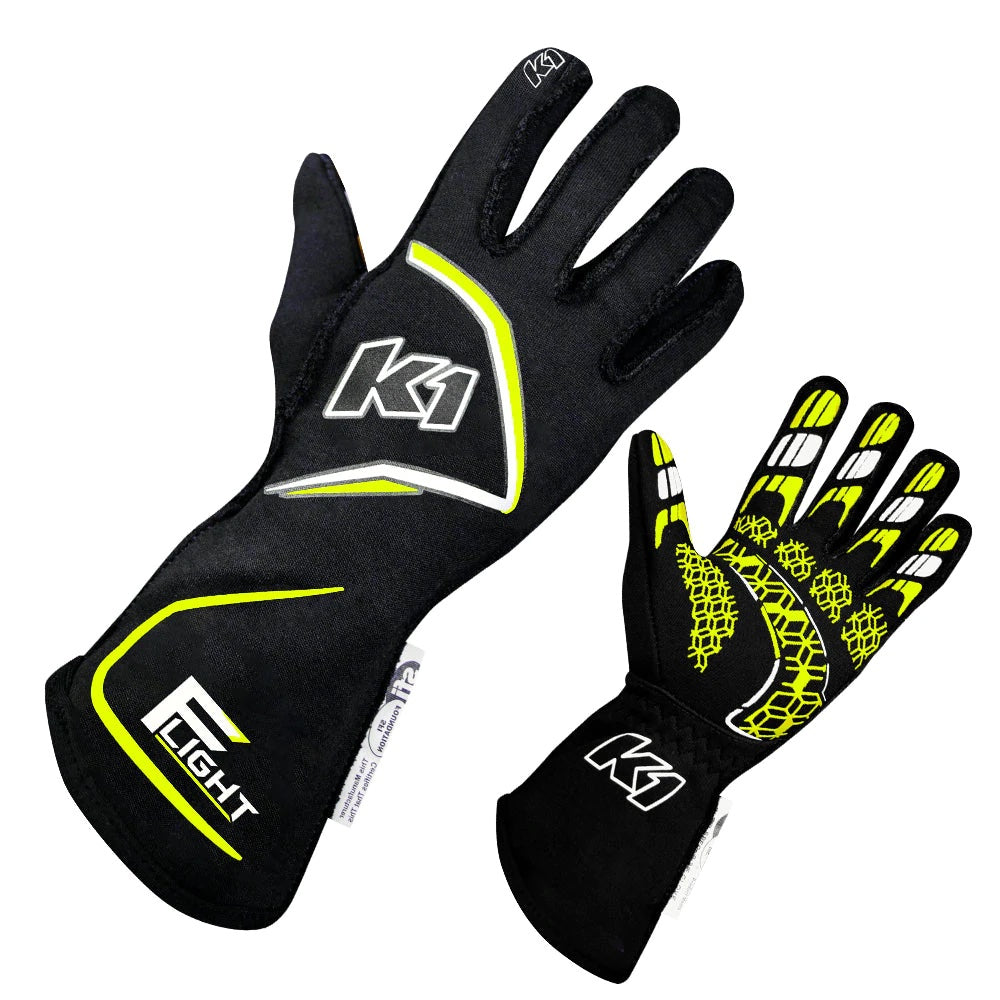 Gloves Flight Large Black-Flo Yellow - 23FLTNFYL