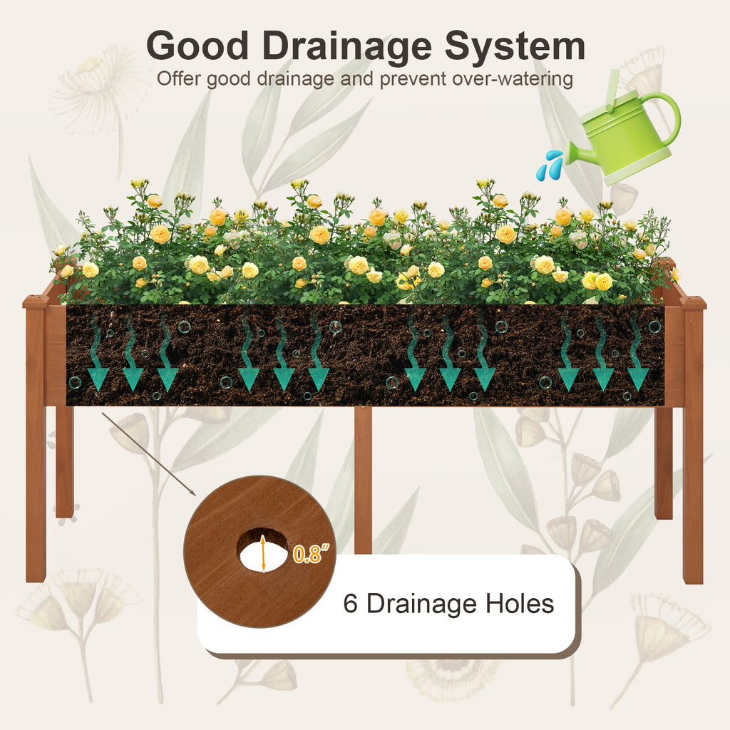 Large Raised Garden Bed with Drainage Holes and 6 Supporting Legs