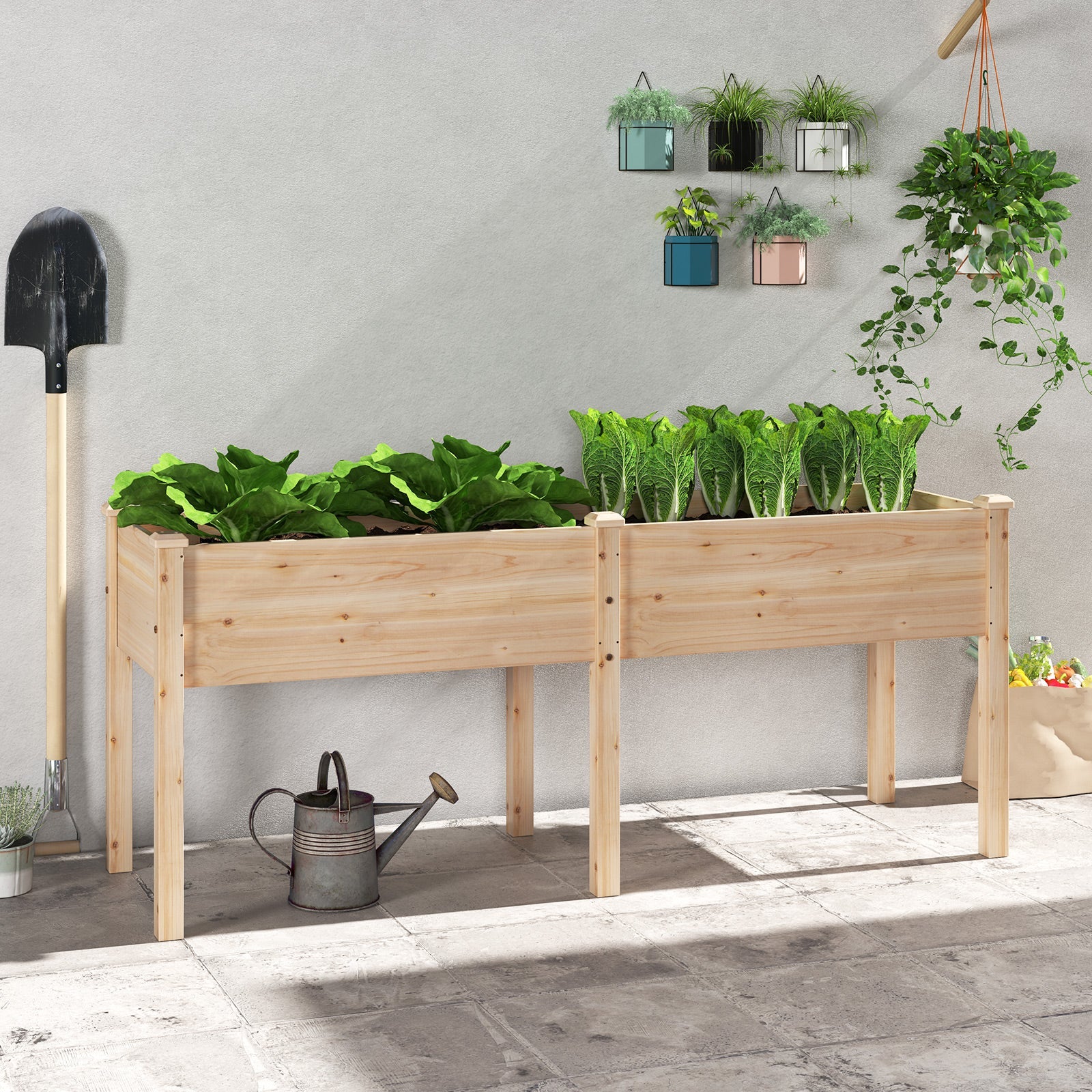 Large Raised Garden Bed with Drainage Holes and 6 Supporting Legs
