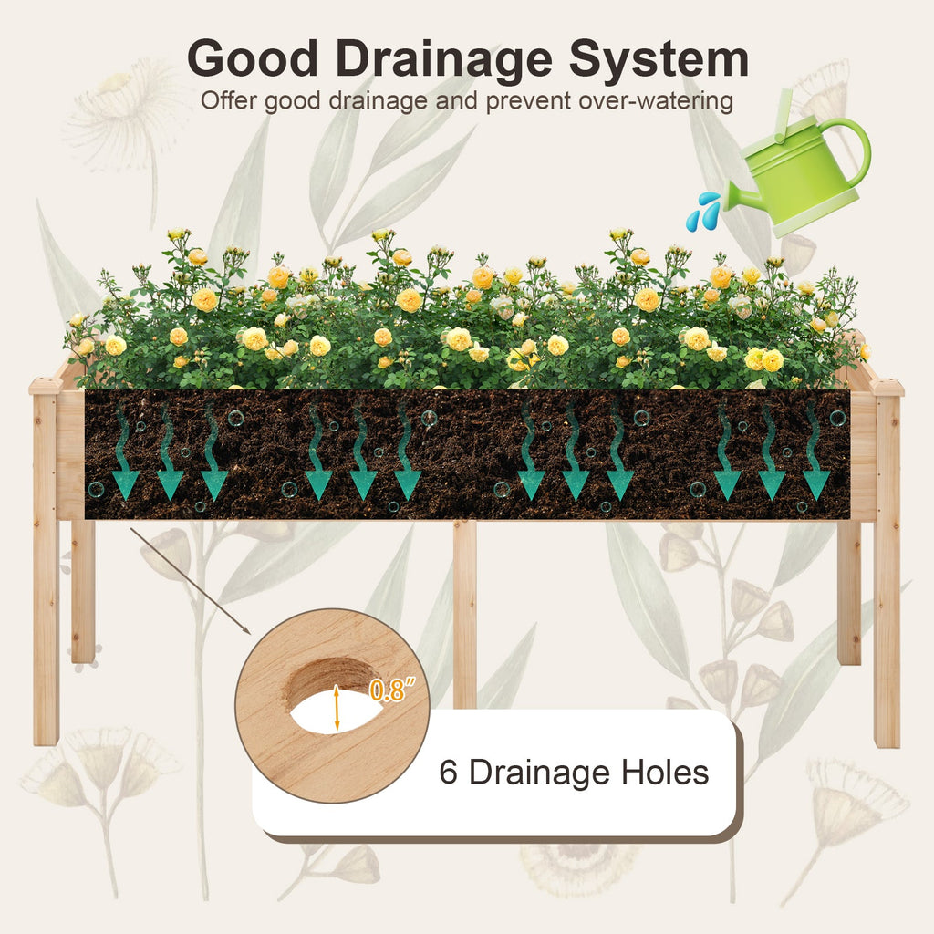 Large Raised Garden Bed with Drainage Holes and 6 Supporting Legs