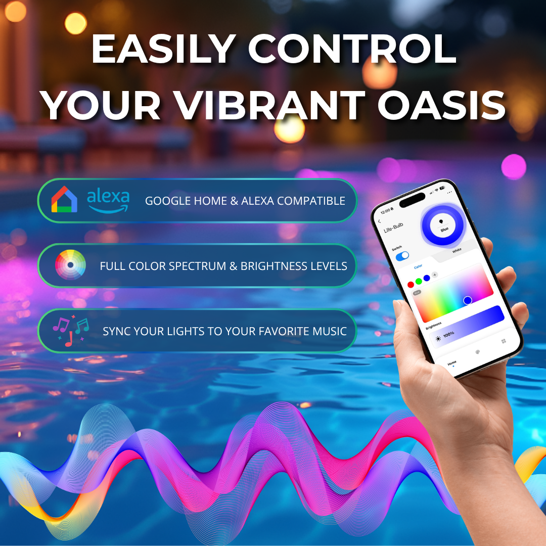 Life-Bulb Smart Color LED Spa Bulb System (E26 Base) | 120V System to 12V Wi-Fi Conversion | Lifetime Replacement Program