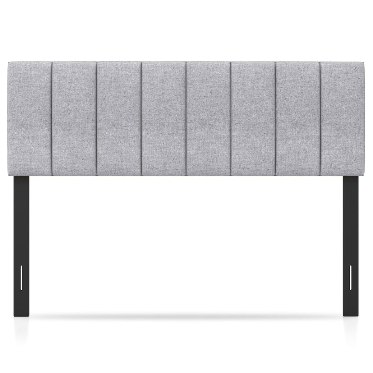 Linen Upholstered Headboard with Solid Wood Legs and Adjustable Width