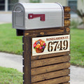 Handcrafted Floral Basket Address Sign – Custom House Number & Street Name Plaque – Horizontal Address Plaque for Porch or Entryway MA989832-2