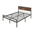 Platform Full/Queen Bed with Rustic Headboard and Footboard