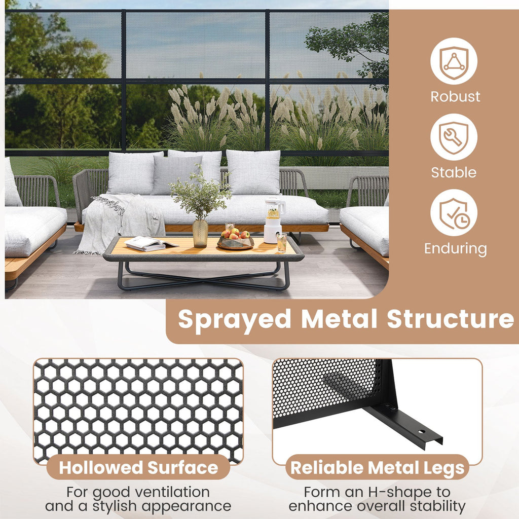 Set of 2 Metal Privacy Screen with Expansion Bolts