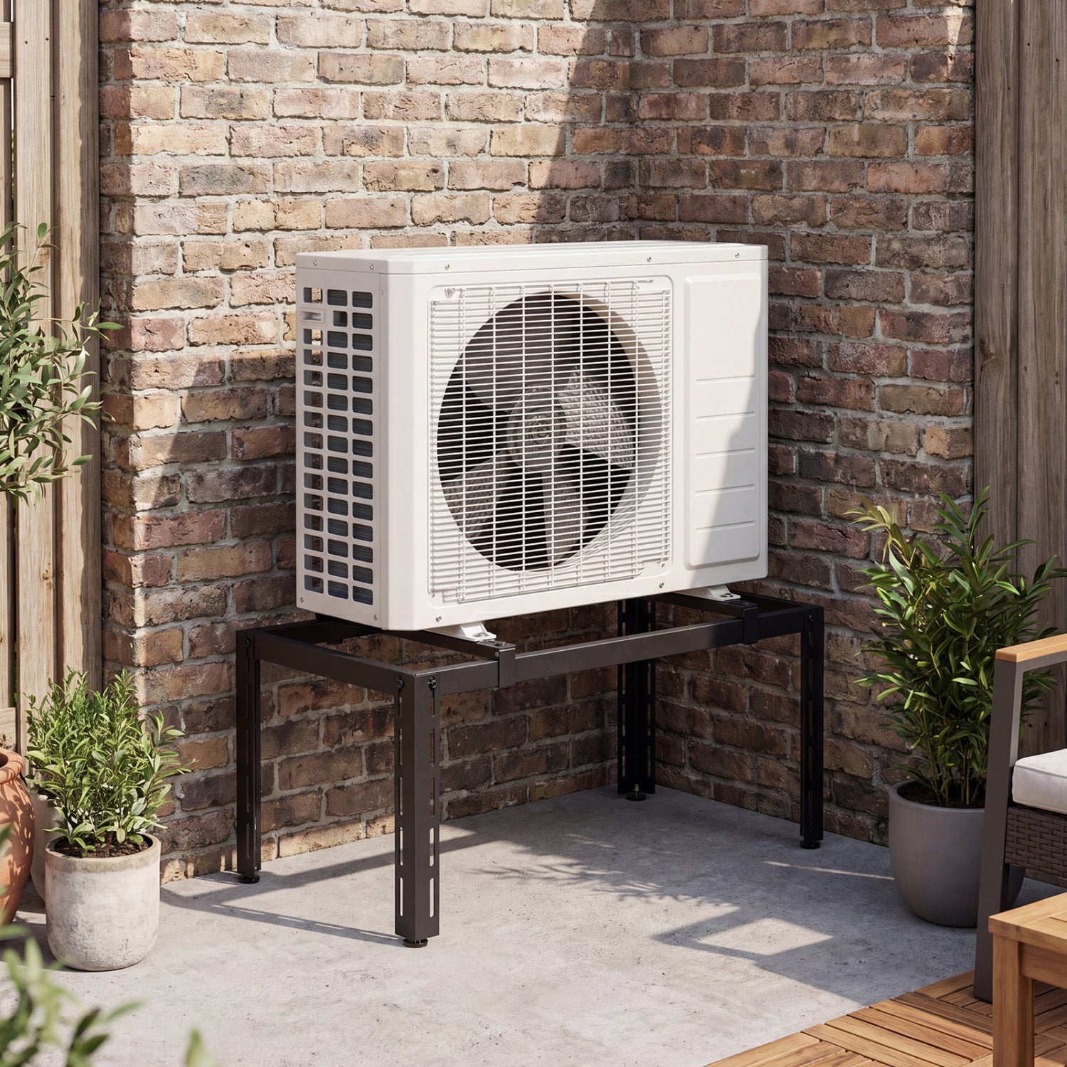Mini Split Ground Stand Adjustable for 9000-36000 BTU Ductless Air Conditioners Heat Pump